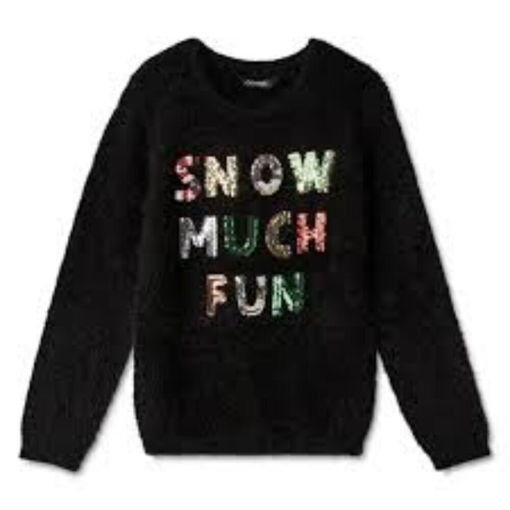 3/20$ George Kids Fuzzy Holiday Sweater, Blackm Sequin, Size 7/8 M